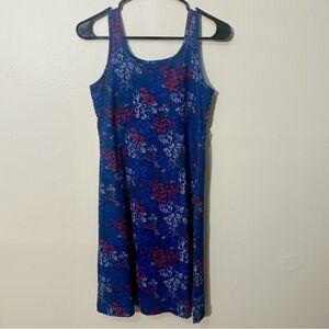 Columbia PFG Blue Floral Sleeveless Dress, Size Small
